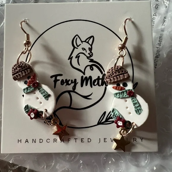 Cute snowman earrings - Picture 3 of 3